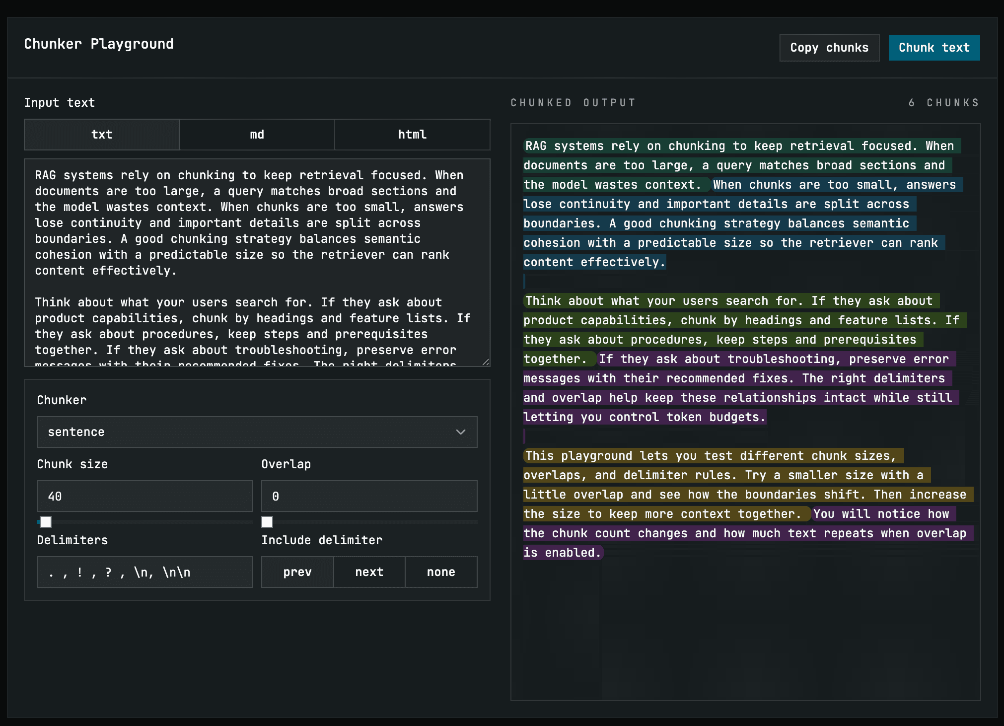 RAG Playground Visualization